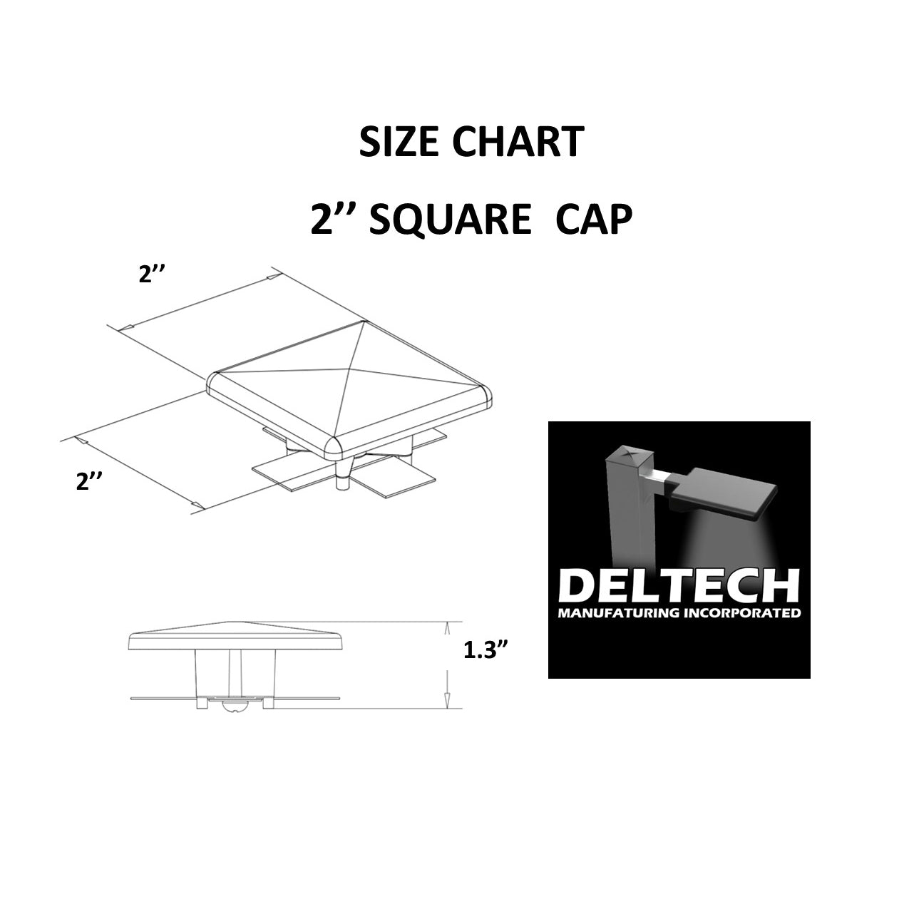 2" Standard Square Pole Cap (Part # 85-00016)