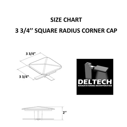 3-3/4" Square Pole Cap with .75" Radius Corner (Part # 86-00032)
