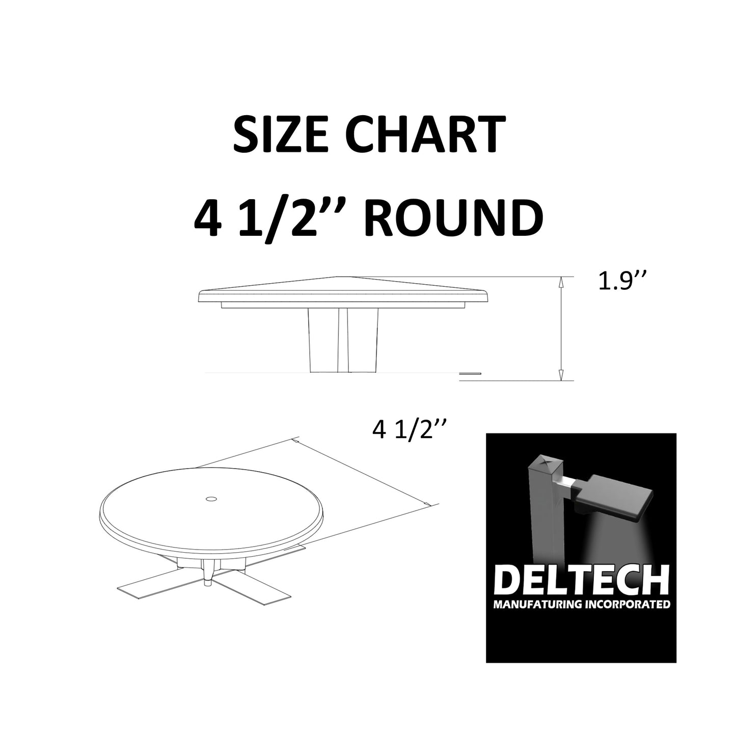 4-1/2" Round Pole Cap (Part # 86-00019)