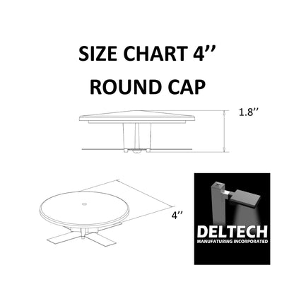 4" Round Pole Cap (Part # 86-00017)