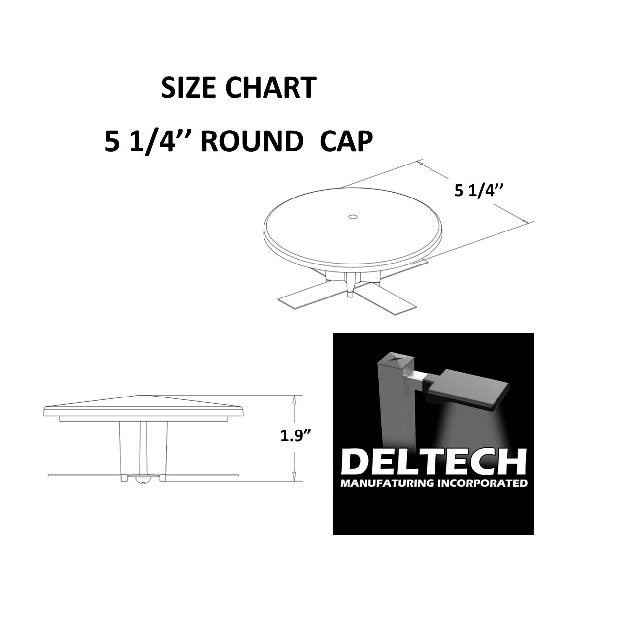 5-1/4" Round Pole Cap (Part # 86-00022)