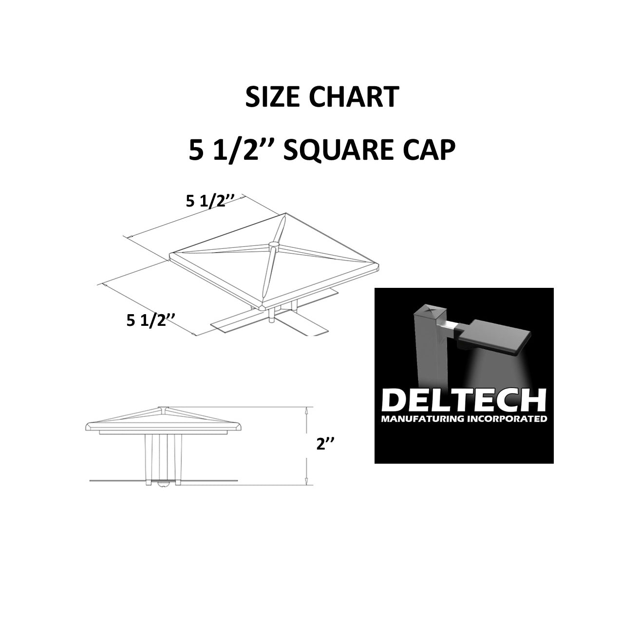 5-1/2" Standard Square Pole Cap (Part # 85-00011)